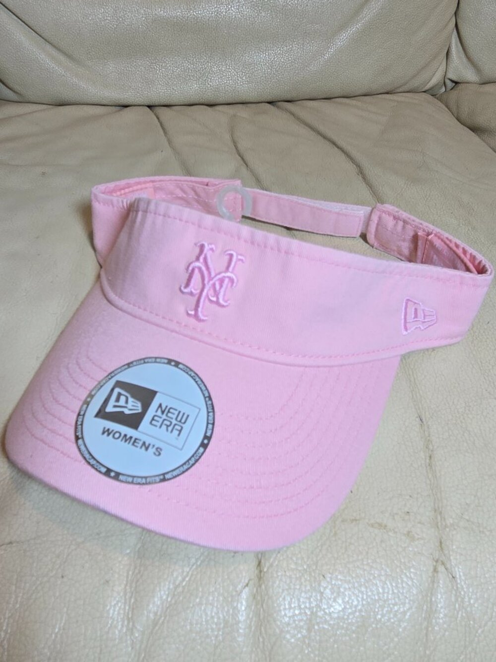 Woman's Golf Sun Beach Hat New York Mets VISOR Heather Pink by New Era MLB
